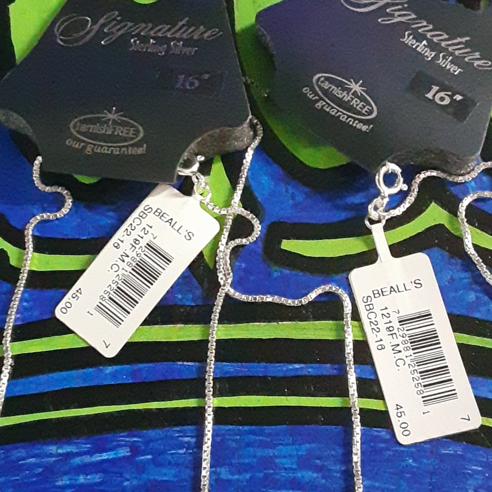 Two 16" Sterling Silver Necklaces $25 each